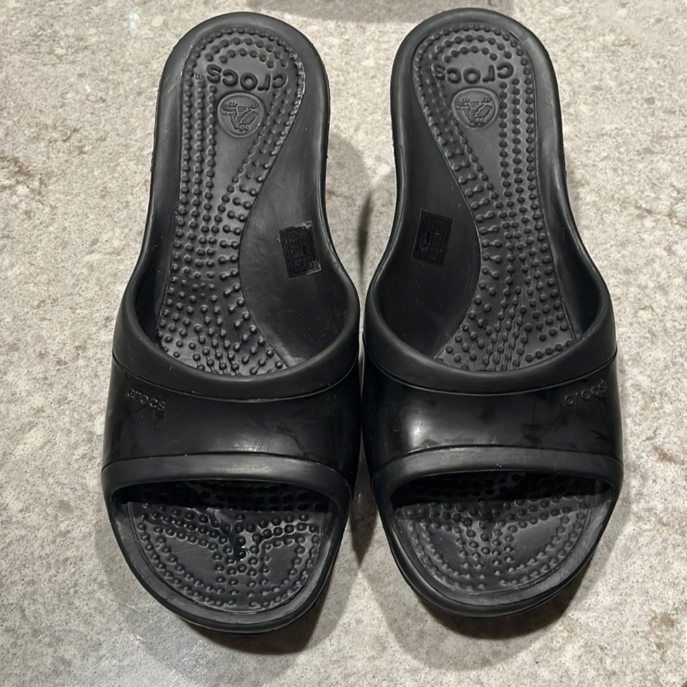 Womens Croc slide wedges